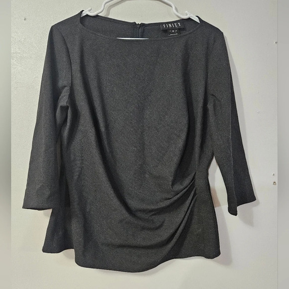 Finity womens gray ruched side blouse! - Picture 1 of 9